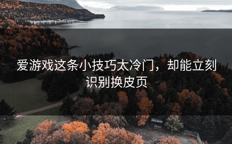 爱游戏这条小技巧太冷门，却能立刻识别换皮页
