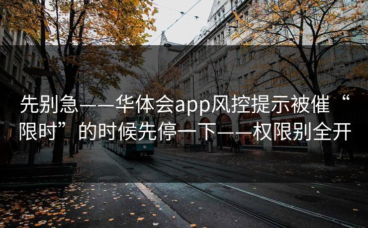 先别急——华体会app风控提示被催“限时”的时候先停一下——权限别全开