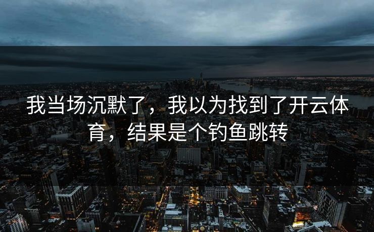 我当场沉默了，我以为找到了开云体育，结果是个钓鱼跳转