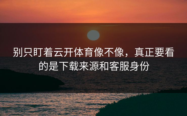 别只盯着云开体育像不像，真正要看的是下载来源和客服身份